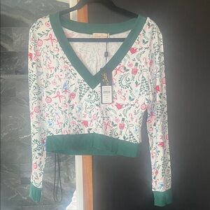 Beach Bunny Green and Pink Patterned Sweatshirt